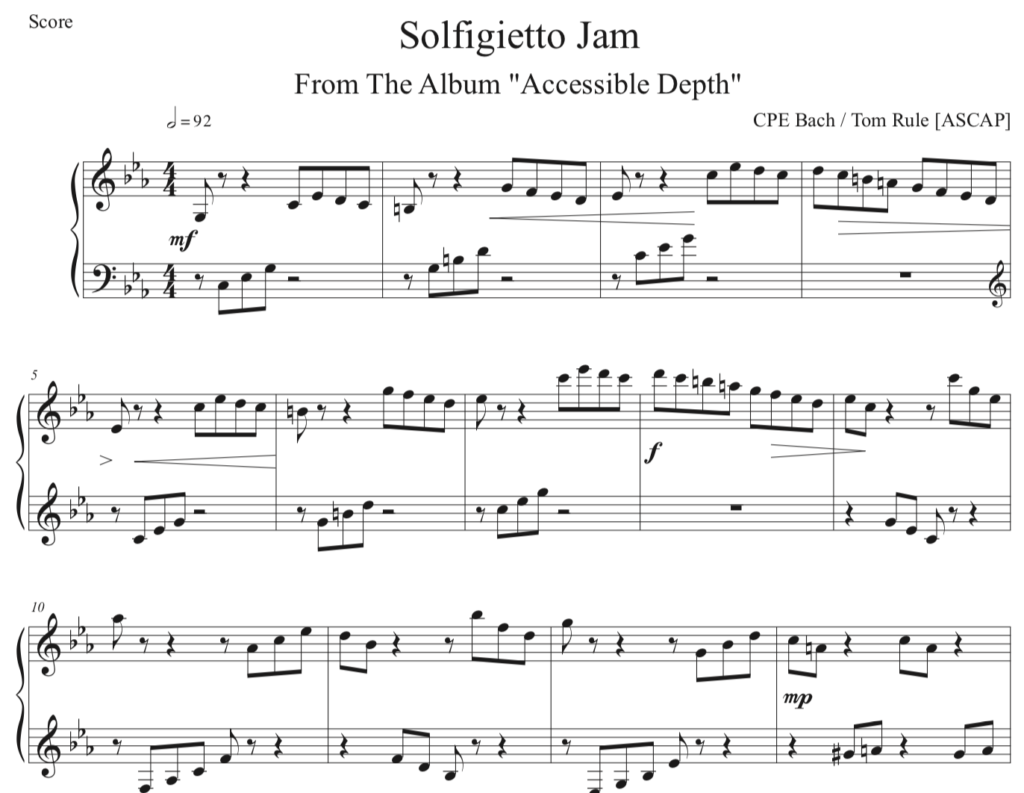 Solfigietto Jam for solo piano
