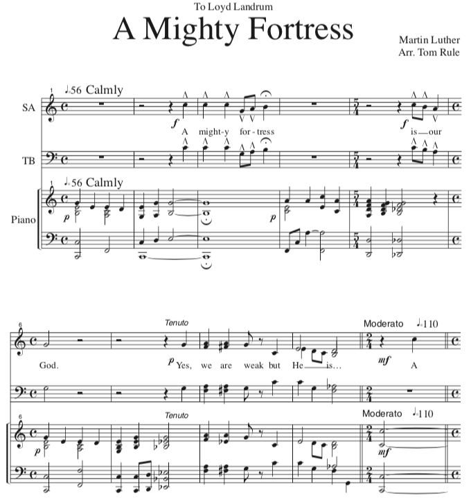 A Mighty Fortress, SATB Choral arrangement